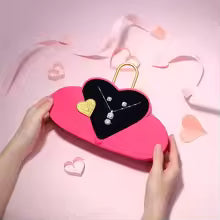 Heart Shaped Jewelry Box Earrings, Necklaces Rings Elegant Set Box Engagement Gift Display Boxes Women Valentine'S Day Gift Box